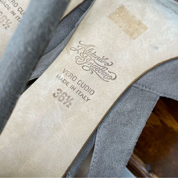 Alejandro Ingelmo Closed Pointed Toe Suede Leather Strappy Heels Size 36.5 / 6.5 - Picture 8 of 15